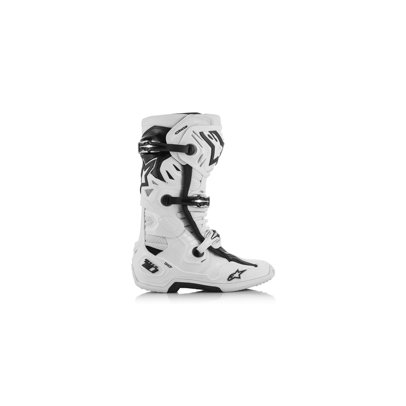 Botas de moto Alpinestars Tech 10 Supervented Perforadas Blancas