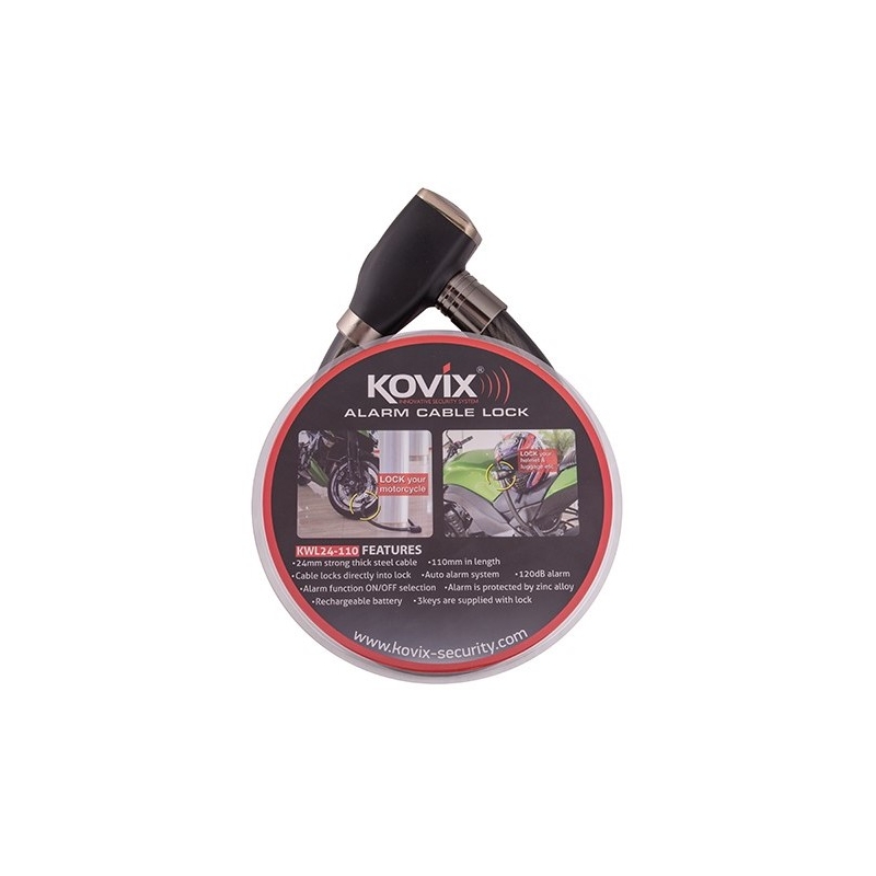Cerradura de cable con alarma KOVIX KWL24-110
