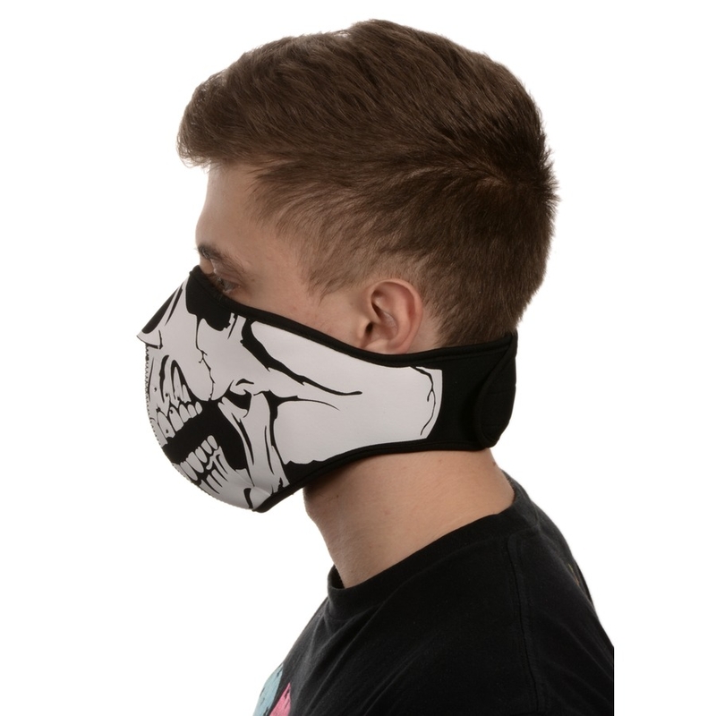 Máscara facial Emerze Skull en blanco y negro