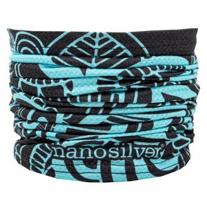Cubrecuello multifunción nanosilver® Flower negro-turquesa