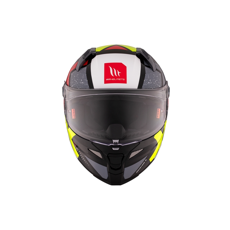 Casco integral de moto MT REVENGE 2 S Light CO negro-rojo-amarillo brillante