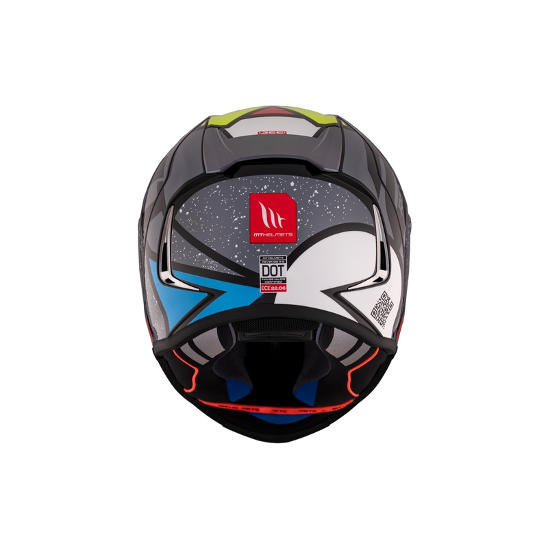 Casco integral de moto MT REVENGE 2 S Light CO negro-rojo-amarillo brillante