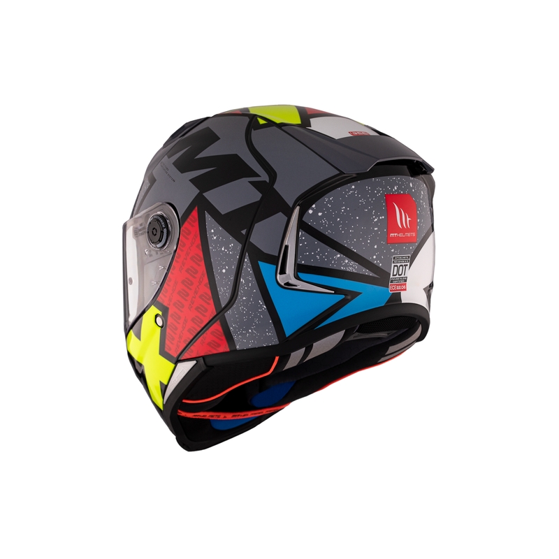 Casco integral de moto MT REVENGE 2 S Light CO negro-rojo-amarillo brillante
