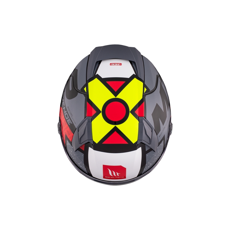 Casco integral de moto MT REVENGE 2 S Light CO negro-rojo-amarillo brillante