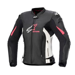 Chaqueta de moto Alpinestars GP PLUS 4 para mujer Negra, Blanca y Rosa