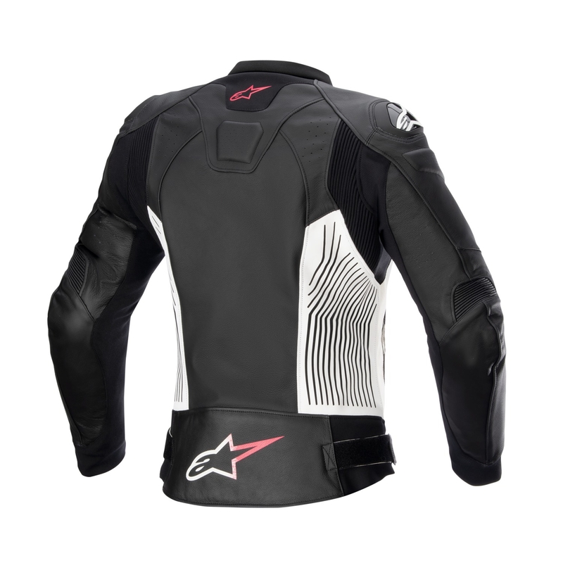 Chaqueta de moto Alpinestars GP PLUS 4 para mujer Negra, Blanca y Rosa