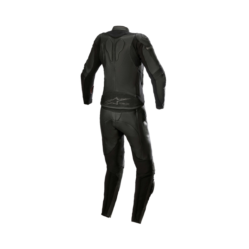 Mono de moto Alpinestars STELLA GP PLUS 2 de mujer de dos piezas de cuero negro y gris metalizado