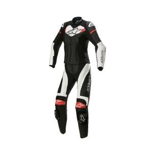Mono de moto de dos piezas Alpinestars STELLA GP PLUS 2 Mujer Negro, Blanco y Rojo