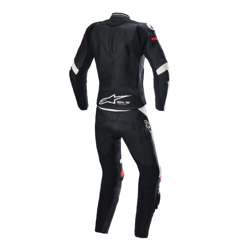 Mono de moto de dos piezas Alpinestars STELLA GP PLUS 2 Mujer Negro, Blanco y Rojo
