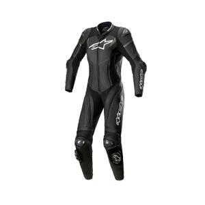 Mono de cuero de una pieza para mujer Alpinestars STELLA GP PLUS 2 Negro-Blanco-Gris metalizado