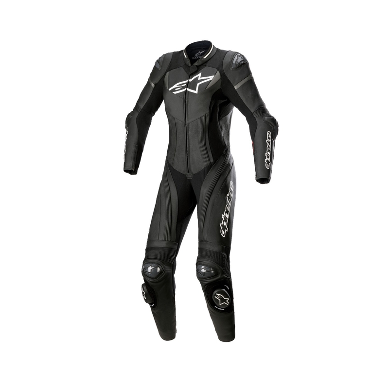 Mono de cuero de una pieza para mujer Alpinestars STELLA GP PLUS 2 Negro-Blanco-Gris metalizado