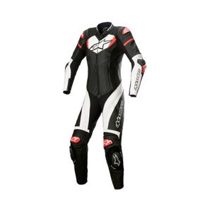 Mono de cuero Alpinestars de una pieza para mujer Alpinestars STELLA GP PLUS 2 Negro-Blanco-Rojo Flúo