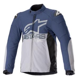 Chaqueta de moto impermeable Alpinestars SMX azul oscuro-gris