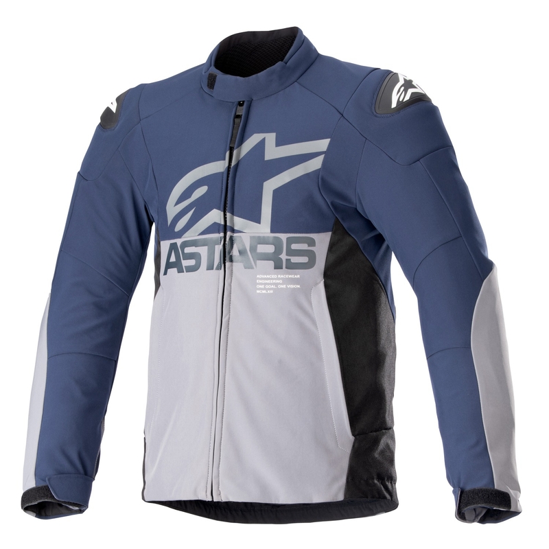 Chaqueta de moto impermeable Alpinestars SMX azul oscuro-gris
