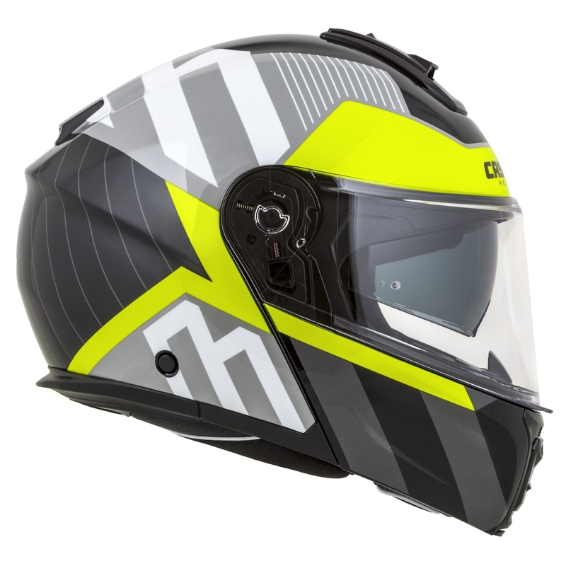 Casco de moto Cassida Modulo 2.1 Profile abatible blanco-negro-fluo-amarillo-gris