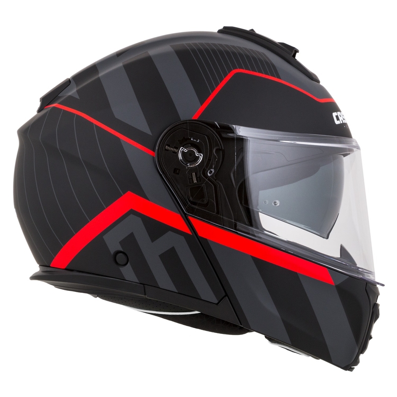 Casco de moto Cassida Modulo 2.1 Profile abatible negro mate-gris-rojo