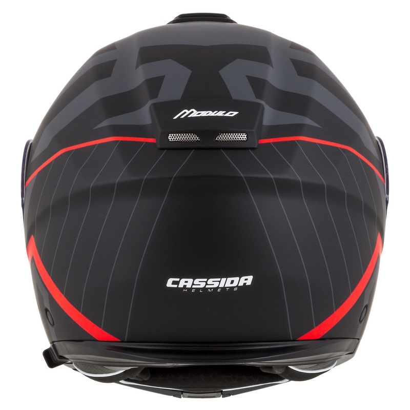 Casco de moto Cassida Modulo 2.1 Profile abatible negro mate-gris-rojo