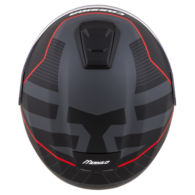 Casco de moto Cassida Modulo 2.1 Profile abatible negro mate-gris-rojo