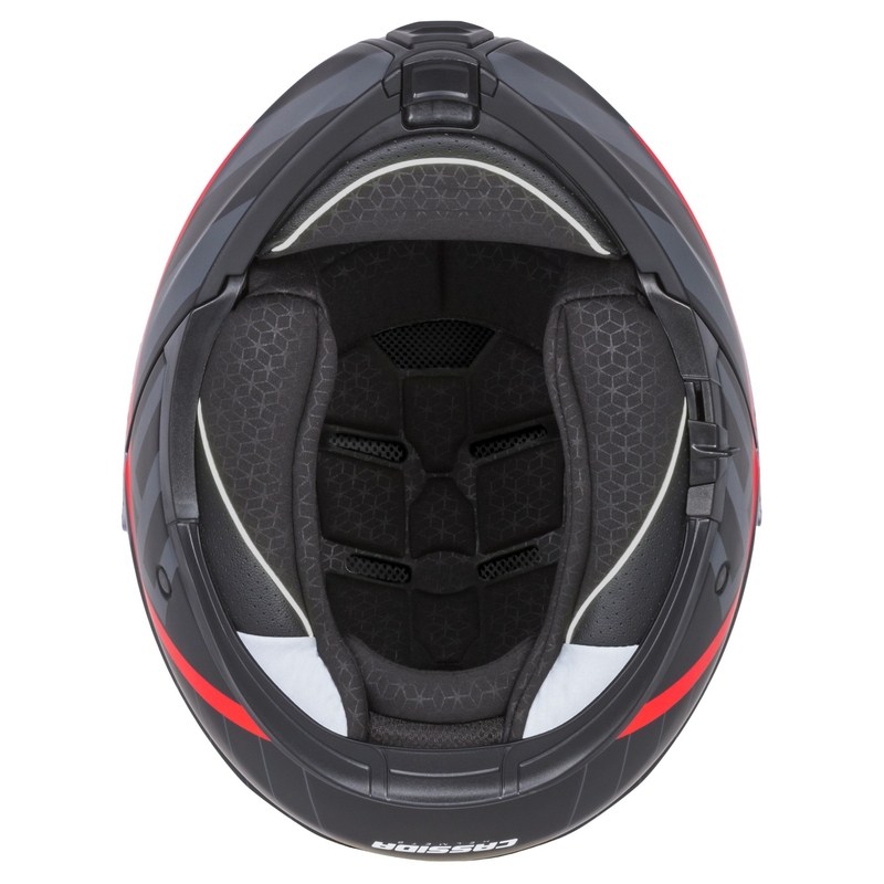 Casco de moto Cassida Modulo 2.1 Profile abatible negro mate-gris-rojo