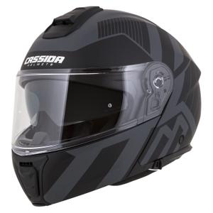 Casco de moto Cassida Modulo 2.1 Profile Vision abatible negro mate-gris reflectante