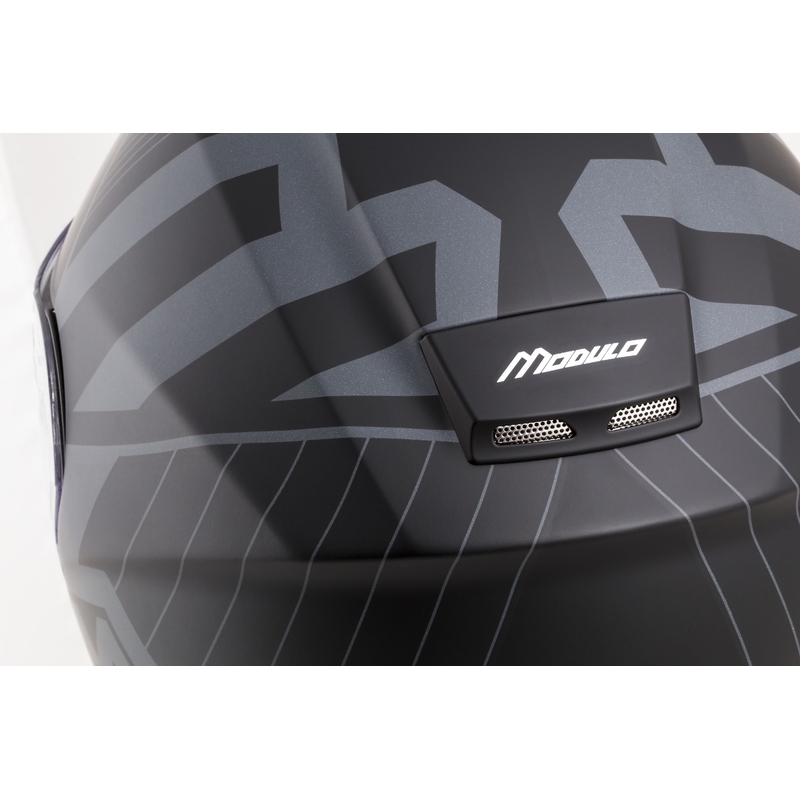 Casco de moto Cassida Modulo 2.1 Profile Vision abatible negro mate-gris reflectante
