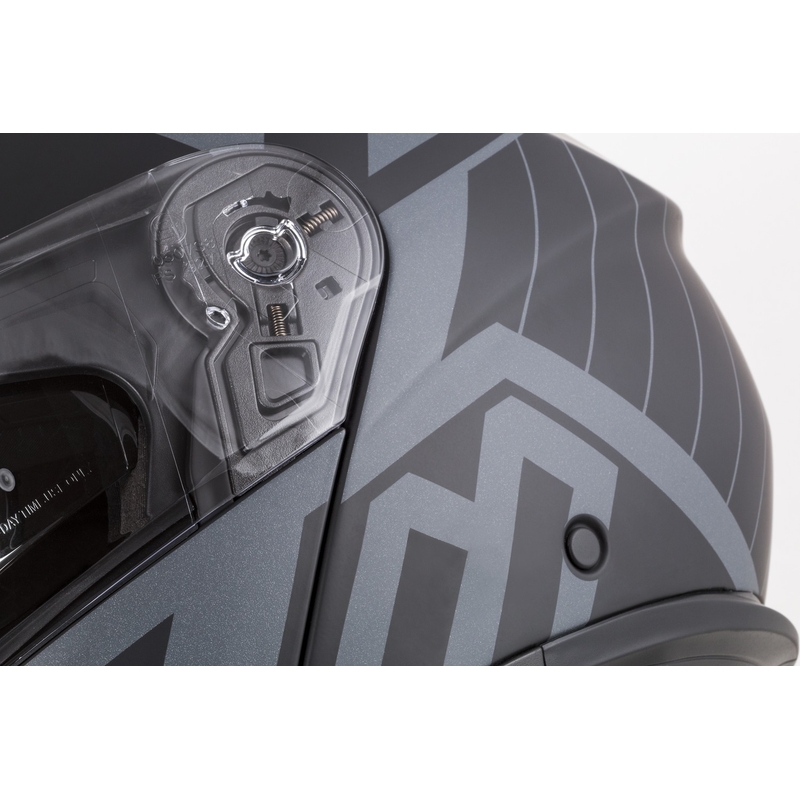 Casco de moto Cassida Modulo 2.1 Profile Vision abatible negro mate-gris reflectante