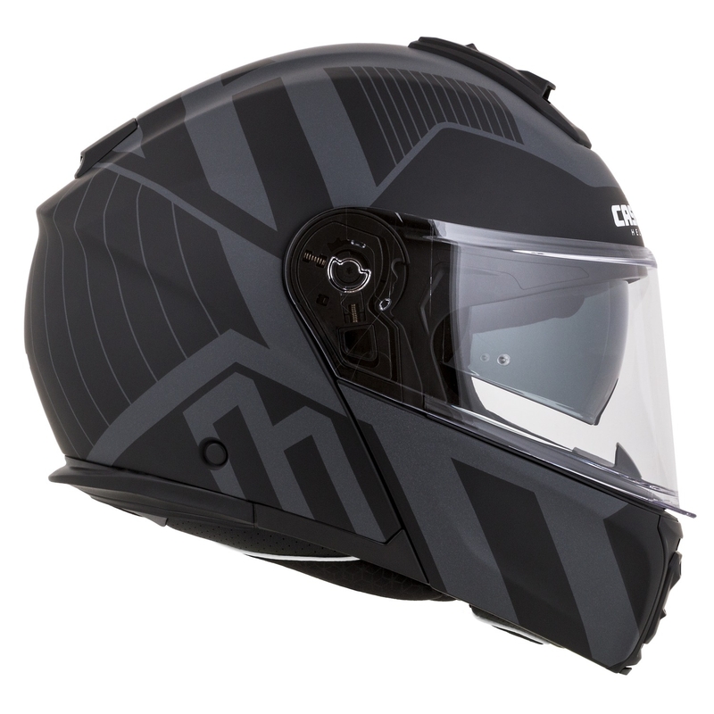 Casco de moto Cassida Modulo 2.1 Profile Vision abatible negro mate-gris reflectante