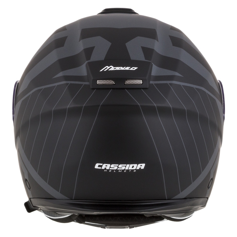 Casco de moto Cassida Modulo 2.1 Profile Vision abatible negro mate-gris reflectante