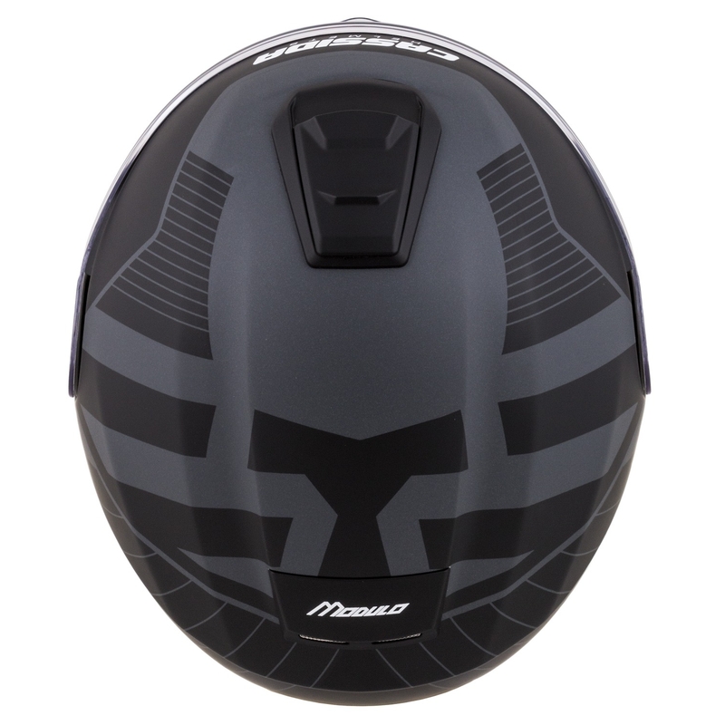 Casco de moto Cassida Modulo 2.1 Profile Vision abatible negro mate-gris reflectante