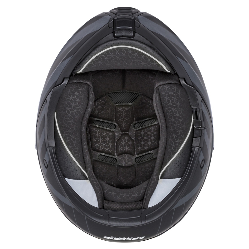 Casco de moto Cassida Modulo 2.1 Profile Vision abatible negro mate-gris reflectante