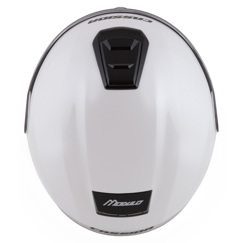 Casco de moto Cassida Modulo 2.1 Compass flip-up blanco perla-negro-rojo-plata