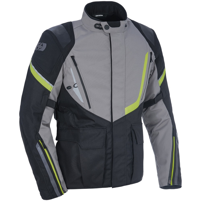 Oxford Montreal 4.0 DRY2DRY™ chaqueta de moto negro-gris-amarillo fluo