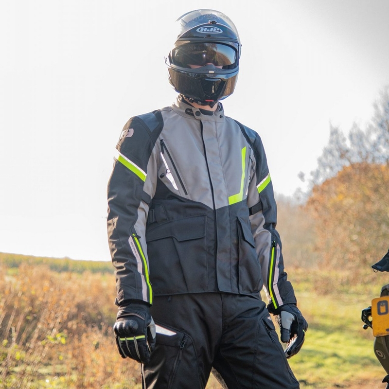 Oxford Montreal 4.0 DRY2DRY™ chaqueta de moto negro-gris-amarillo fluo