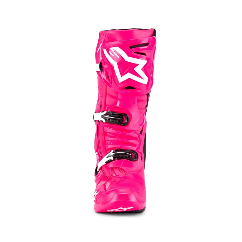Botas de moto Alpinestars Tech 10 rosa-negro-blanco