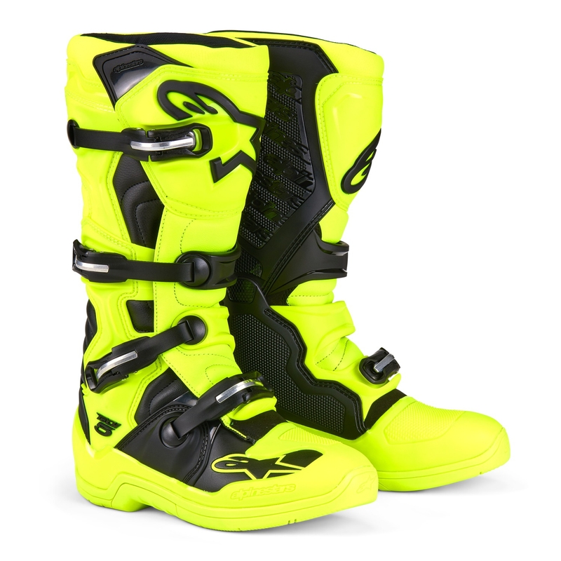 Botas de moto Alpinestars Tech 5 amarillo flúor-negro