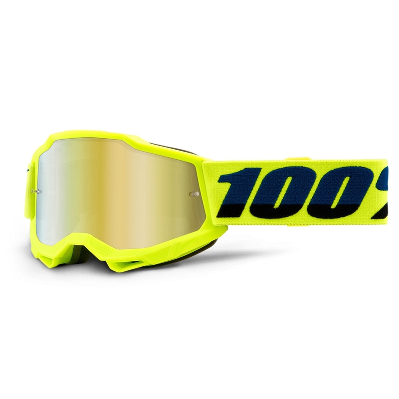 Gafas de motocross para niños 100% USA ACCURI 2 yellow mirrored gold plexi