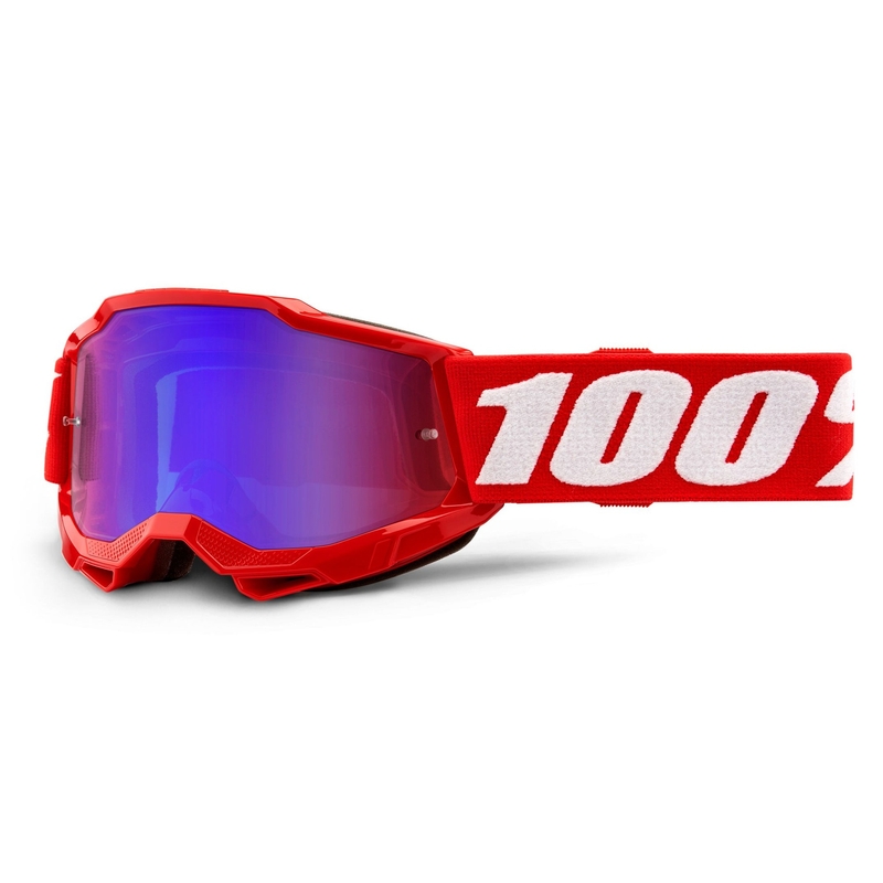 Gafas de motocross para niños 100% USA ACCURI 2 rojo espejado rojo-azul plexi