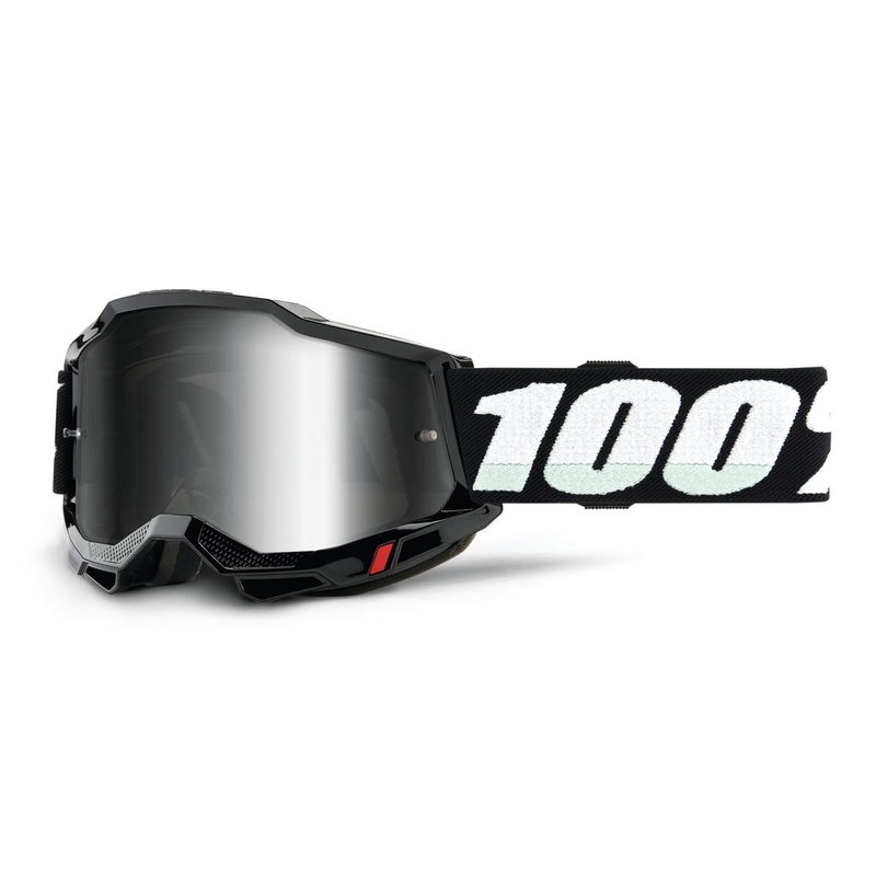 Gafas de motocross para niños 100% BLACK ACCURI silver plexi