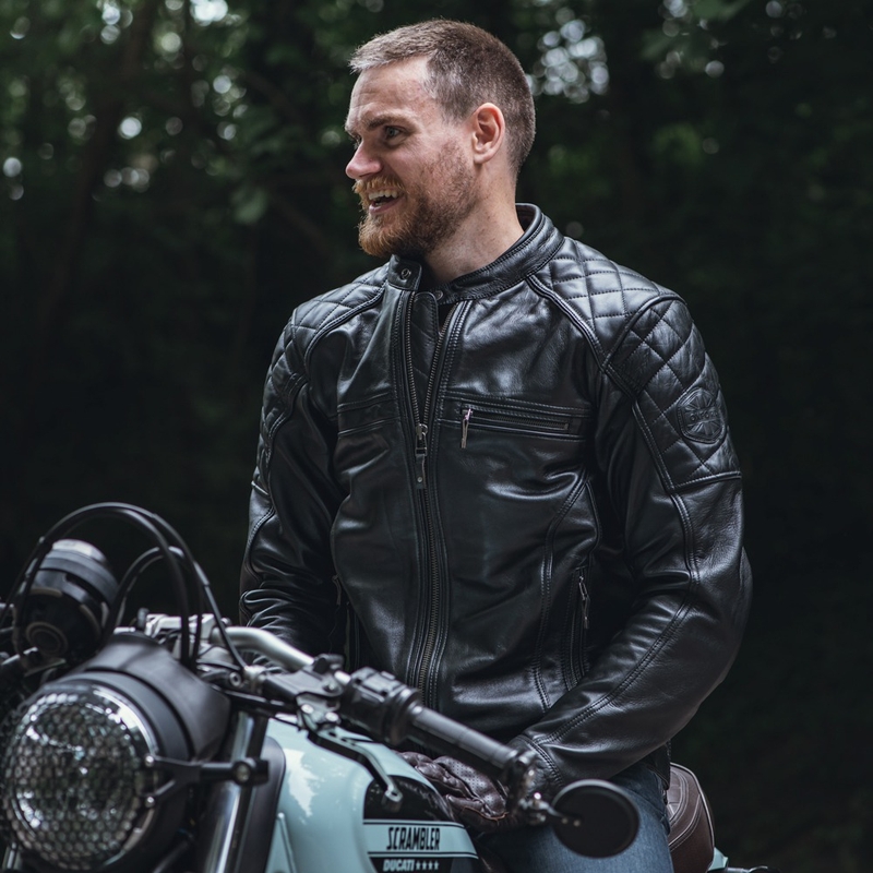Oxford Route 73 2.0 Chaqueta de moto de cuero negro