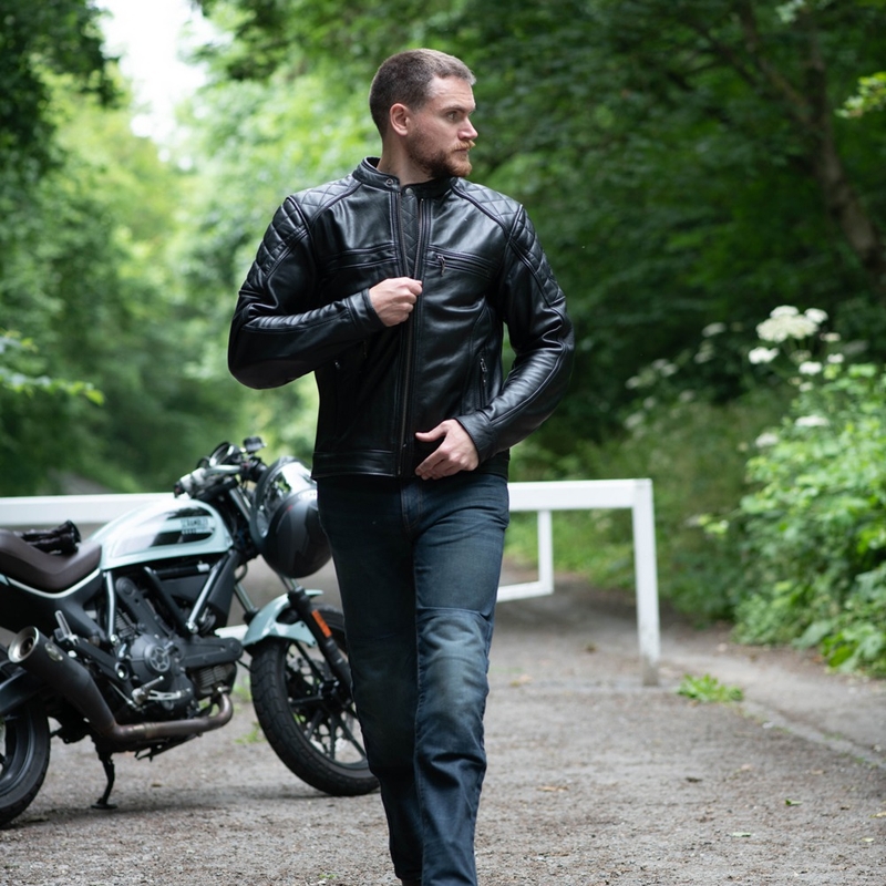 Oxford Route 73 2.0 Chaqueta de moto de cuero negro