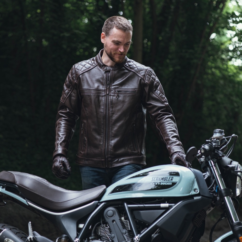 Oxford Route 73 2.0 Chaqueta de moto de cuero marrón liquidación