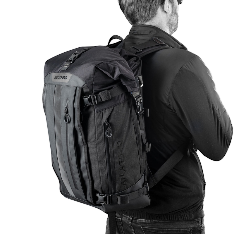 Bolsa para moto Oxford Atlas B-30 Advanced Backpack 30 l gris