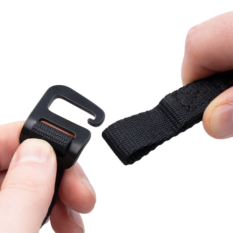 Oxford Atlas G-Hook correas de equipaje 2 piezas negro 17 mm x 2 m