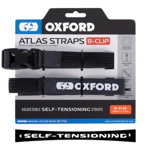 Oxford Atlas B-Clip correas de equipaje 2 piezas gris 26 mm x 2 m