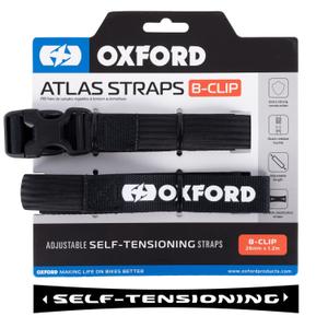 Oxford Atlas B-Clip correas de equipaje 2 piezas negro 26 mm x 1,2 m
