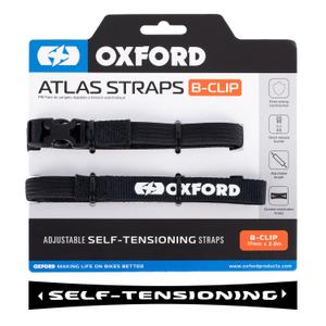 Oxford Atlas B-Clip correas de equipaje 2 piezas negro 17 mm x 2 m