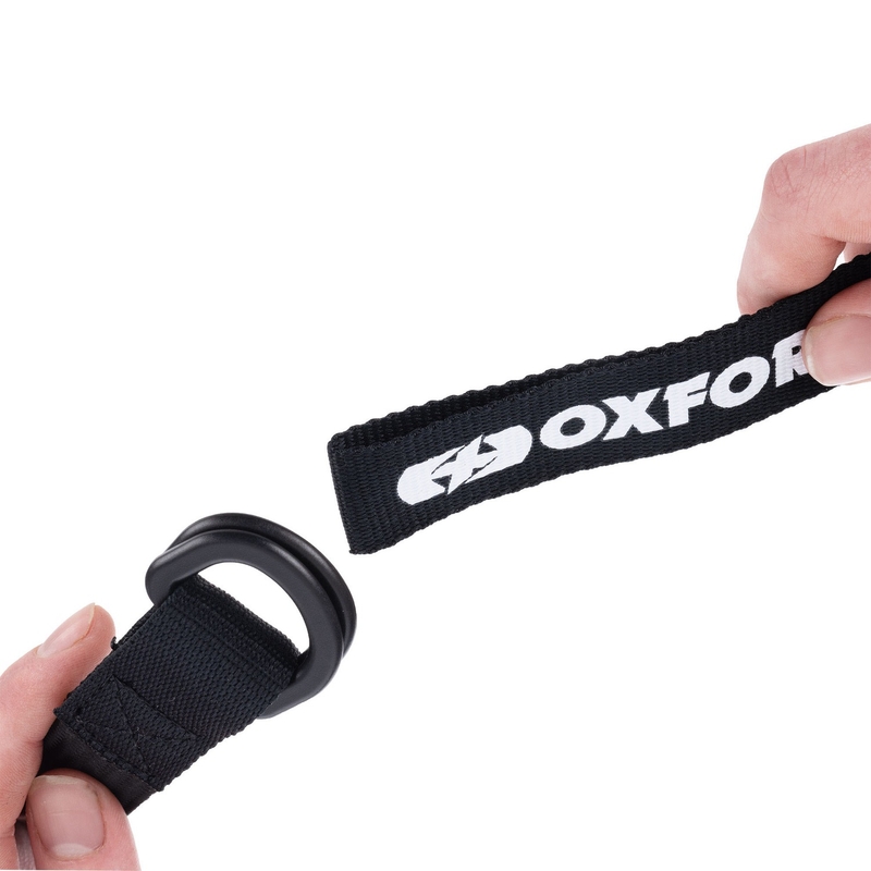 Oxford Atlas D-Ring correas de equipaje 2 piezas negro 26 mm x 1,2 m