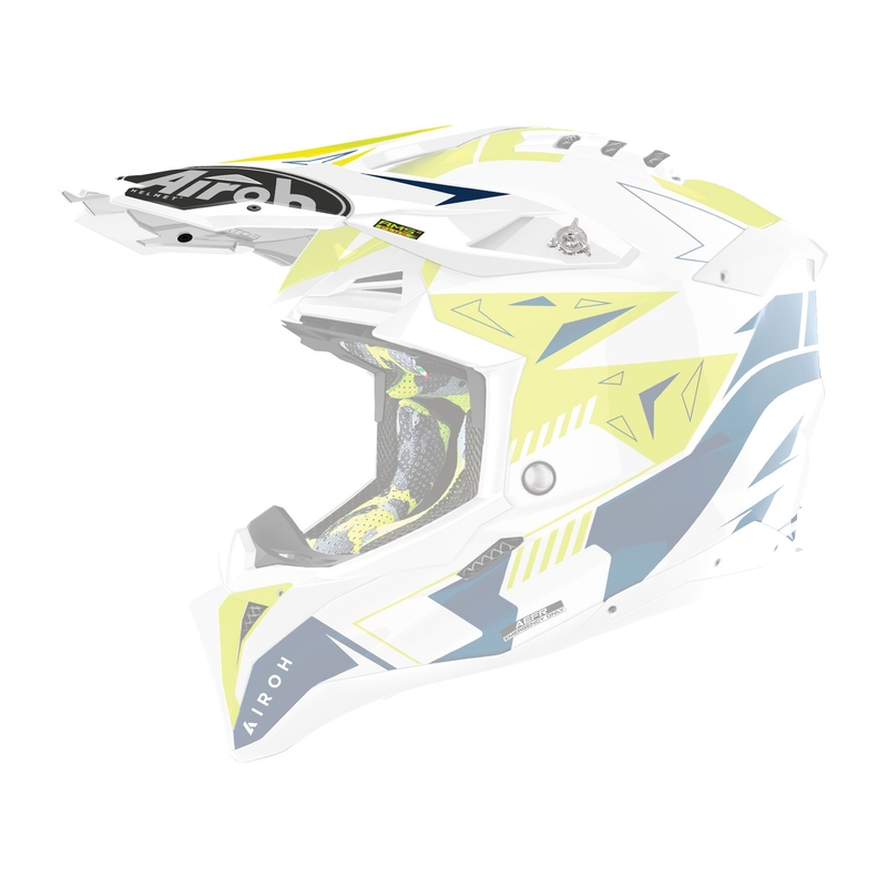 Visera de casco para Airoh Aviator Spin amarillo-azul brillante