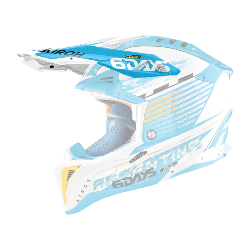 Visera para casco Airoh Aviator Six days Argentina azul-blanco