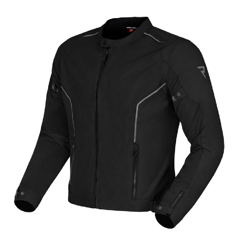 Chaqueta de moto negra Rebelhorn Wave